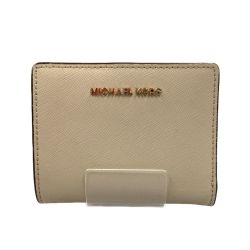 〇〇 MICHAEL KORS マイケルコース 二つ折り財布 ベージュ Bランク