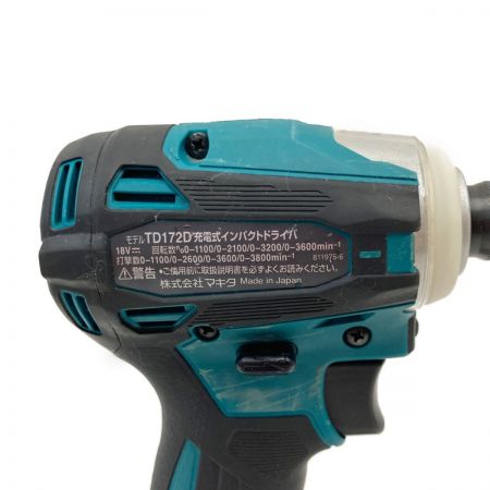  MAKITA マキタ 充電式 インパクトドライバ 18V 6.0Ah TD172D グリーン ※若干の軸ブレ有