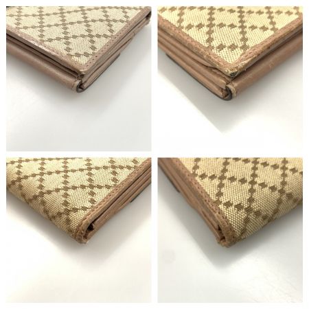  GUCCI グッチ Wホック ハートプレート ディアマンテ 二つ折り財布 203550 ベージュ x ピンク