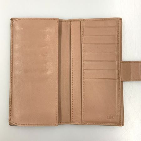  GUCCI グッチ Wホック ハートプレート ディアマンテ 二つ折り財布 203550 ベージュ x ピンク