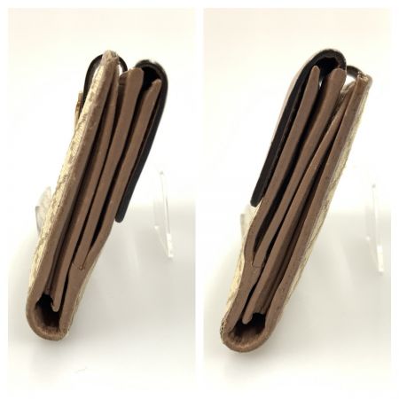  GUCCI グッチ Wホック ハートプレート ディアマンテ 二つ折り財布 203550 ベージュ x ピンク