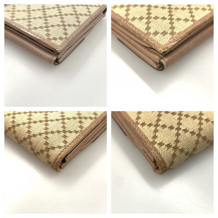 GUCCI グッチ ディアマンテ Wホック 二つ折り 長財布 ベージュ×ピンク