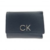 〇〇 Calvin Klein カルバンクライン トライフォールド ウォレット 二つ折り財布 K60K608906 ブラック Bランク