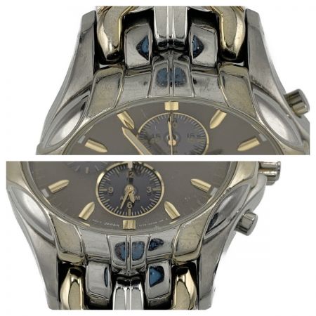  SEIKO セイコー ソーラー クロノグラフ 腕時計 V172-0AK ゴールド x シルバー