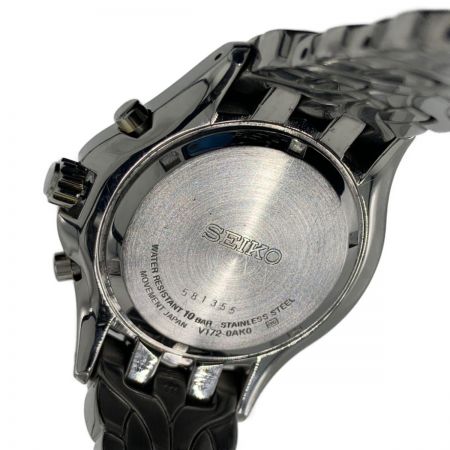  SEIKO セイコー ソーラー クロノグラフ 腕時計 V172-0AK ゴールド x シルバー