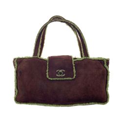 〇〇 CHANEL シャネル シャネル CC ココマーク ムートン トートバッグ ハンドバッグ 5434042 ブラウン Bランク