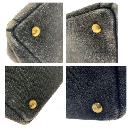  PRADA プラダ ミニカナパ デニム ファブリック 2WAYハンドバッグ 1BG439