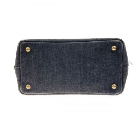  PRADA プラダ ミニカナパ デニム ファブリック 2WAYハンドバッグ 1BG439