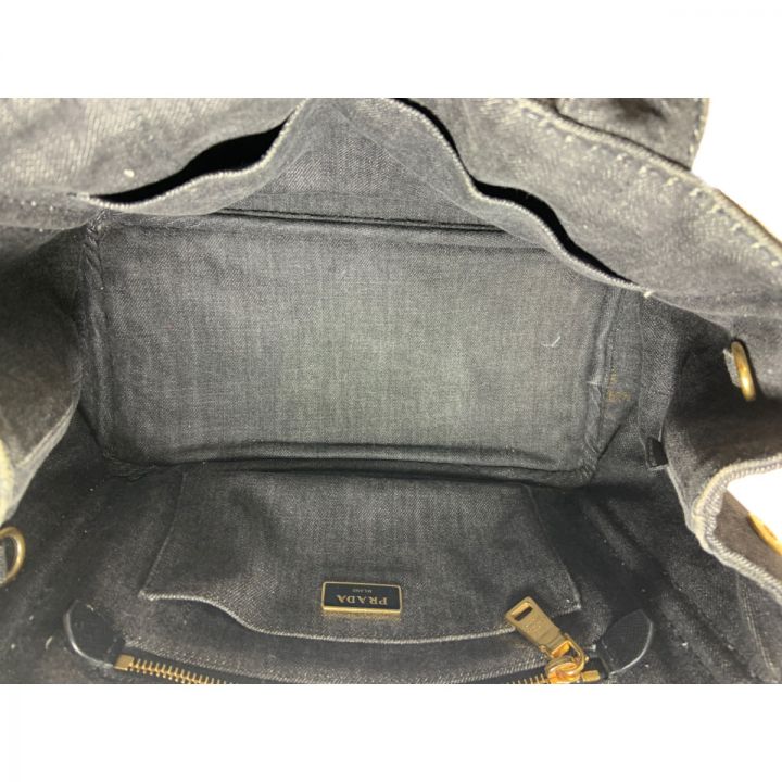 PRADA プラダ ミニカナパ デニム ファブリック 2WAYハンドバッグ 1BG439｜中古｜なんでもリサイクルビッグバン