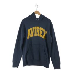 〇〇 AVIREX アビレックス メンズ パーカー プルオーバーパーカー サイズL ネイビー×イエロー Aランク