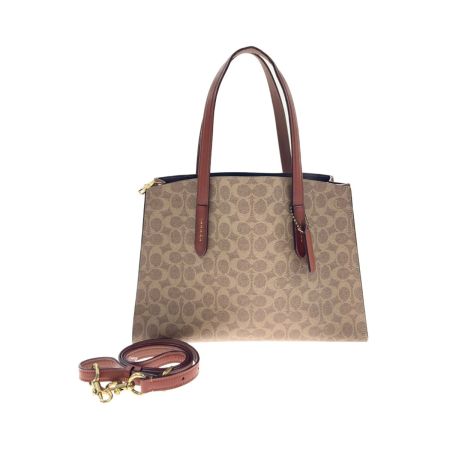  COACH コーチ チャーリー キャリーオール シグネチャー キャンバス 2way トートバッグ　 31210 ブラウン