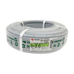 〇〇 YAZAKI ヤザキ 電材 VVFケーブル ソフトEM 600V EEF/F 3×2.0 100ｍ 未開封品 Nランク