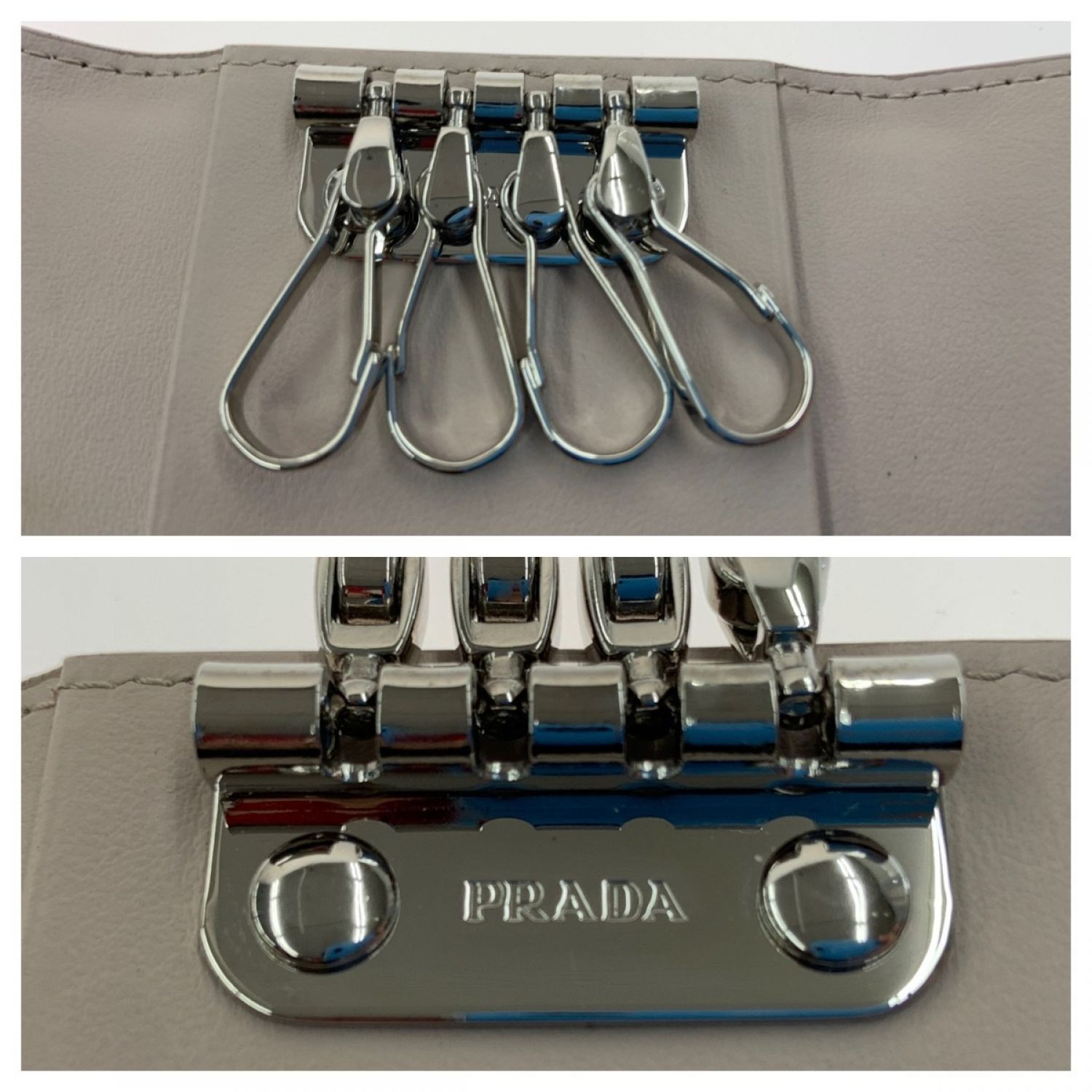 中古】 PRADA プラダ レタリングロゴ 4連キーケース キーケース