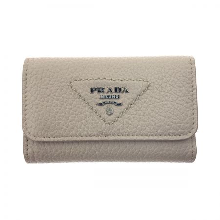 中古】 PRADA プラダ レタリングロゴ 4連キーケース キーケース