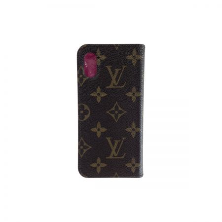  LOUIS VUITTON ルイヴィトン モノグラム IPHONE X フォリオ iPhoneX/XSケース　 M63444 ブラウン x ピンク