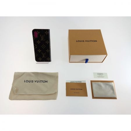  LOUIS VUITTON ルイヴィトン モノグラム IPHONE X フォリオ iPhoneX/XSケース　 M63444 ブラウン x ピンク