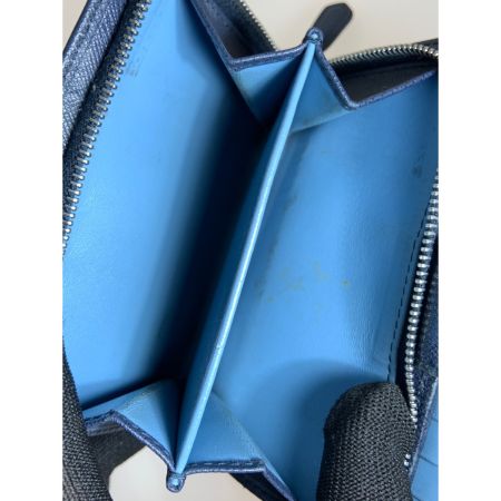  PRADA プラダ L字ファスナー短財布 サフィアーノ 1ML225 ネイビー