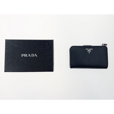  PRADA プラダ L字ファスナー短財布 サフィアーノ 1ML225 ネイビー
