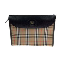 〇〇 Burberrys バーバリーズ シャドーホース ノバチェック セカンドバッグ ベージュ x ブラウン Bランク