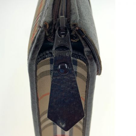  Burberrys バーバリーズ シャドーホース ノバチェック セカンドバッグ ベージュ x ブラウン