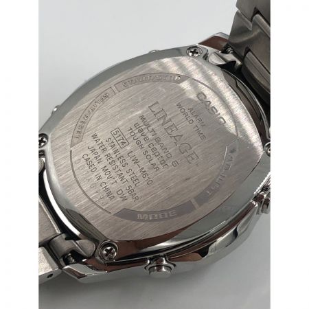  CASIO カシオ LINEAGE メンズ 腕時計 ソーラークロノグラフ LIW-M610 シルバー x ネイビー
