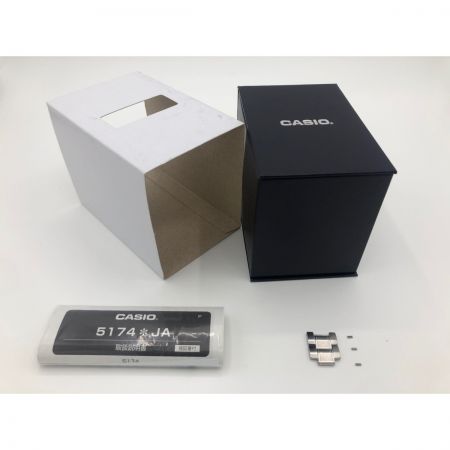  CASIO カシオ LINEAGE メンズ 腕時計 ソーラークロノグラフ LIW-M610 シルバー x ネイビー