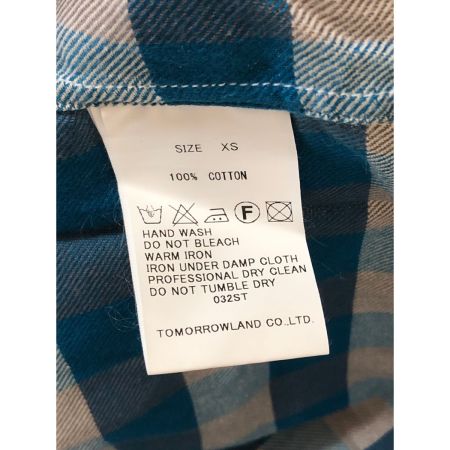  TOMORROW LAND トゥモローランド メンズ シャツ チェック サイズS ブルー