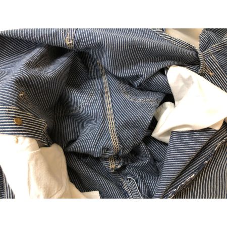  OUTWORKS メンズ オーバーオール ヒッコリー サイズM ブルー×ホワイト