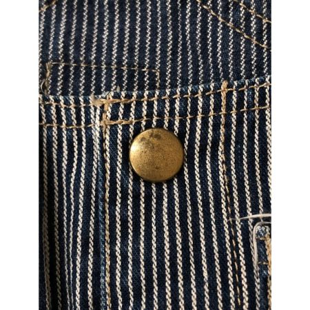  OUTWORKS メンズ オーバーオール ヒッコリー サイズM ブルー×ホワイト