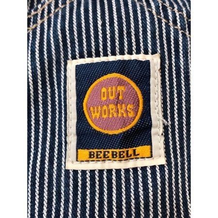  OUTWORKS メンズ オーバーオール ヒッコリー サイズM ブルー×ホワイト