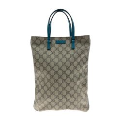 〇〇 GUCCI グッチ GGプラス トートバッグ 117551 ブラウン×ターコイズ x ブルー Bランク