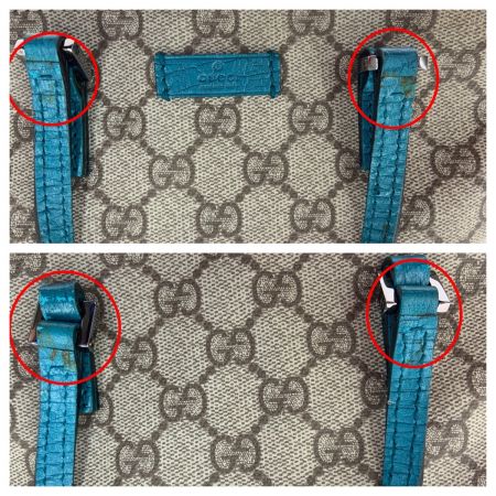  GUCCI グッチ GGプラス トートバッグ 117551 ブラウン×ターコイズ x ブルー