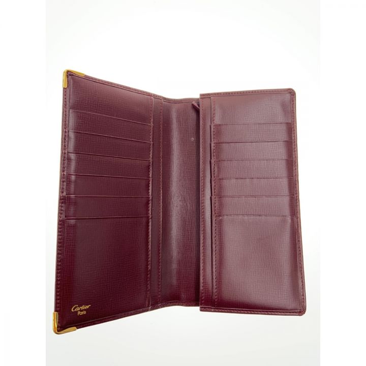 Cartier カルティエ マストライン 二つ折り 長財布 札入れ ボルドー