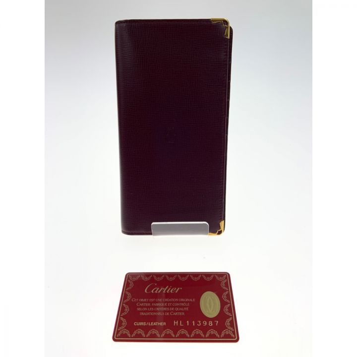 Cartier カルティエ マストライン 二つ折り 長財布 札入れ ボルドー