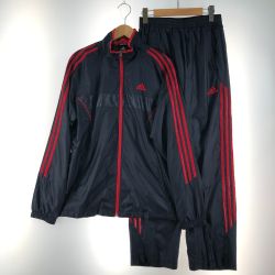 〇〇 adidas アディダス メンズ セットアップ サイズM ADｽRA722 ネイビー×レッド Sランク