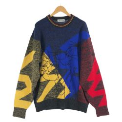 〇〇 GREENCLUBS メンズ ニット 1621-6302 ブルー x イエロー x レッド Aランク