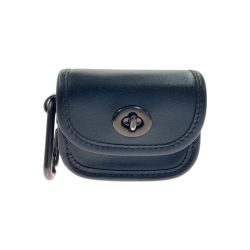 〇〇 COACH コーチ ヘリテージ ターンロック カラビナ付き ミニ ポーチ 小物入れ C3163 ブラック Bランク