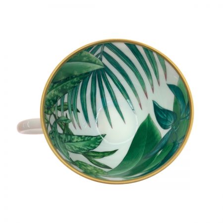  HERMES エルメス パシフォリア ティーカップ＆ソーサー 200ml  ホワイト x グリーン