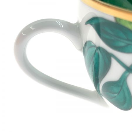  HERMES エルメス パシフォリア ティーカップ＆ソーサー 200ml  ホワイト x グリーン