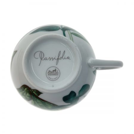  HERMES エルメス パシフォリア ティーカップ＆ソーサー 200ml  ホワイト x グリーン