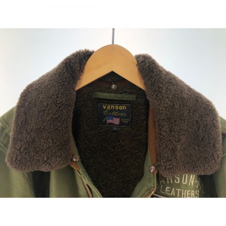  VANSON バンソン メンズ ジャケット フライトジャケット サイズL FXV-524 カーキ×ブラウン