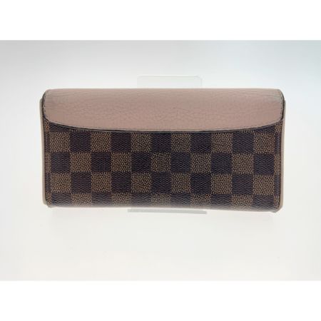  LOUIS VUITTON ルイヴィトン ダミエ ポルトフォイユ ノルマンディ 二つ折り長財布 N61262 ブラウン　 イニシャル入り