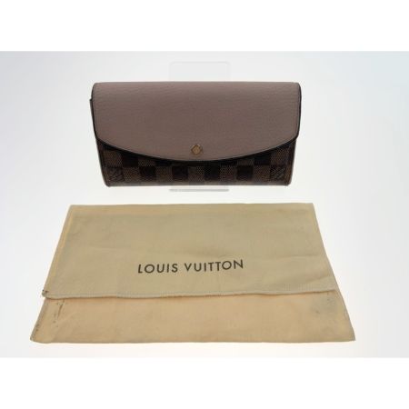  LOUIS VUITTON ルイヴィトン ダミエ ポルトフォイユ ノルマンディ 二つ折り長財布 N61262 ブラウン　 イニシャル入り