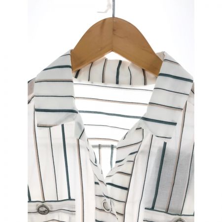  PINORE ピノーレ レディース シャツ ストライプ サイズ38 ホワイト