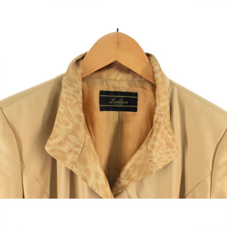  Leilian レリアン レディース コート 裏リーフ柄 サイズ9 ゴールド
