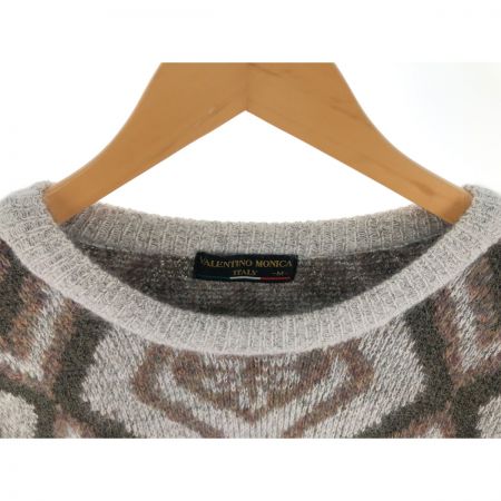  VALENTINO MONICA メンズ ニット サイズM カーキ×ホワイト