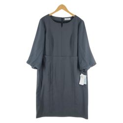 〇〇 Leilian レリアン レディース ワンピース バルーン袖 サイズ17+ グレー Sランク
