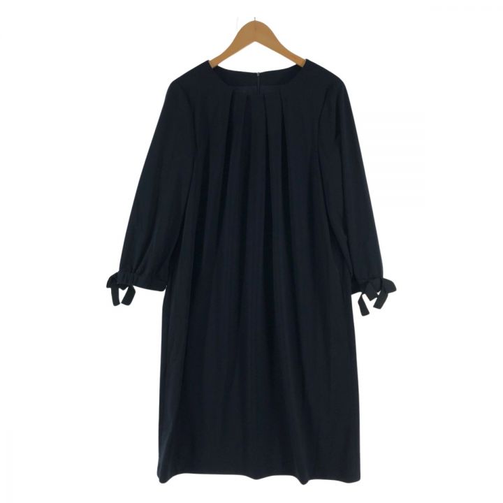 Leilian レリアン レディース ワンピース 袖リボン サイズ13+ ネイビー