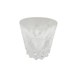 〇〇  切子 笹の葉 菊繋ぎ紋 底菊 ハンドカット ロックグラス Aランク