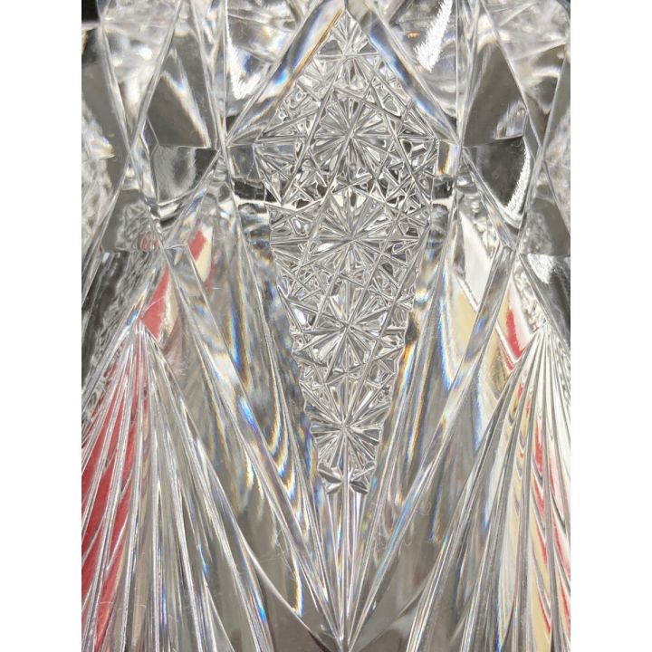 切子 笹の葉 菊繋ぎ紋 底菊 ハンドカット ロックグラス - 中古食器